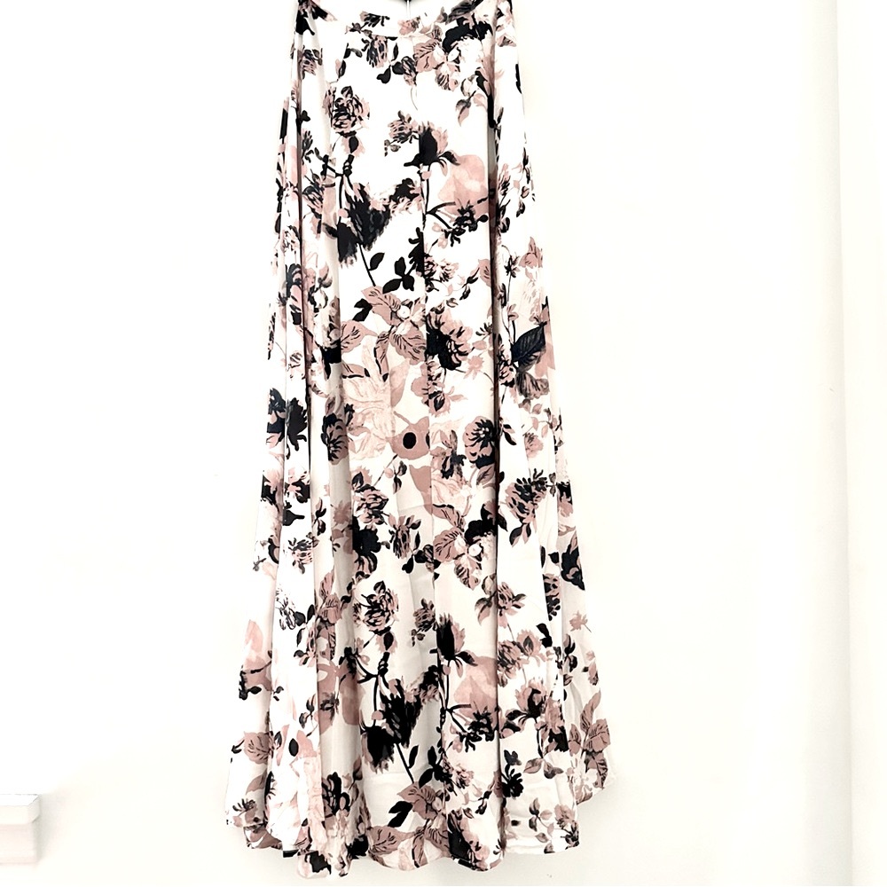Yumi Kim Floral A-Line Skirt in Pink and Black